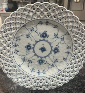 Royal Copenhagen Blue Fluted Full Lace Open Work Plate 1098 Excellent c1980s - Picture 1 of 5