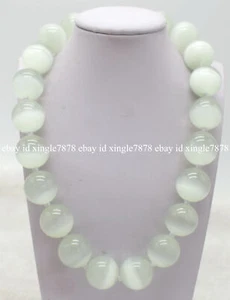 Huge 20mm Multi-Color Opal Cat's Eye Round Gemstone Beads Necklace 16-42" AAA+ - Picture 1 of 20