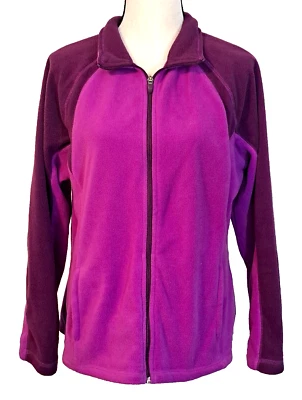 Tek Gear флисовая куртка женщин размер XL фиолетовый средней длины легкий эластичной - Изображение 1 из 4