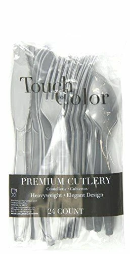 Creative Converting Premium Plastic Cutlery (Fork, Spoon, Knife) Assortment, Shi - Image 1 of 3