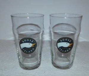 2 NICE GOOSE ISLAND BEER CO GLASS SET - Picture 1 of 4