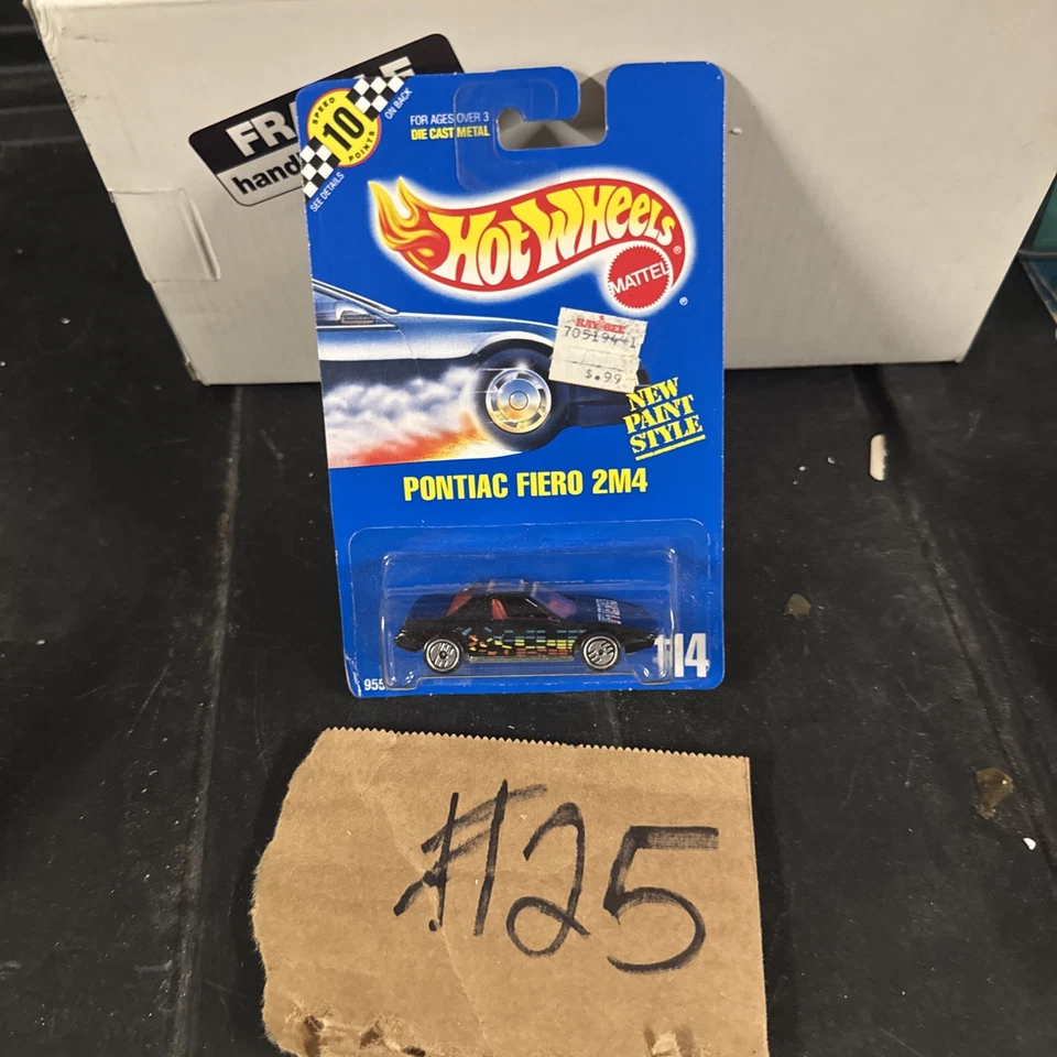 Hot Wheels PONTIAC FIERO 2M4 - 1991 SPEED POINTS Blue  Card #114 UH Wheels B16 - Image 1 of 4
