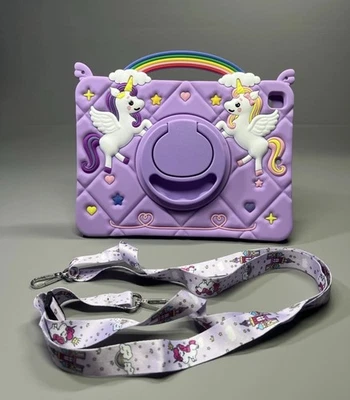 Unicorn Soft Silicone Case Rainbow Cute Cover Stand With Strap for iPad 9.7 Inch - Image 1 of 4