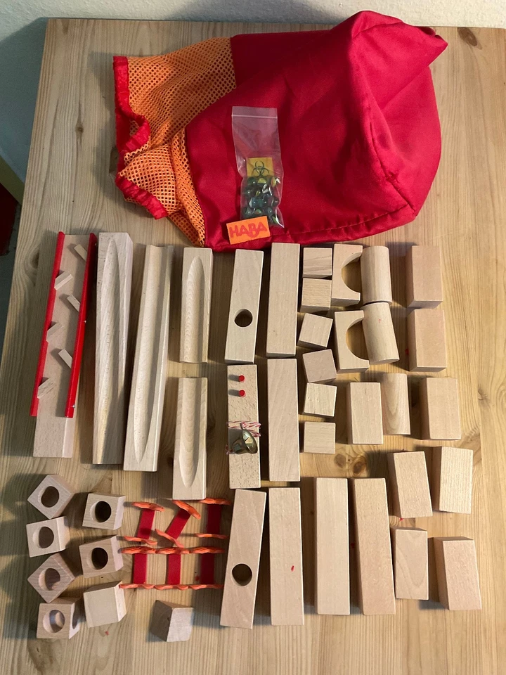 Haba Kugelbahn Grundset mit Sack Aufbewahrungsbeutel - Bild 1 von 1