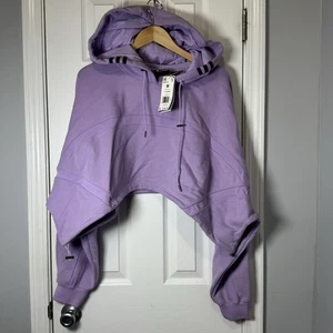 Sudadera Pullover Ivy Park x Adidas Con Capucha Encogida En Púrpura Brillante Talla M - Imagen 1 de 6