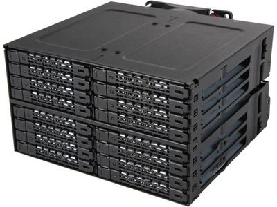ICY DOCK ToughArmor MB516SP-B Rugged Full Metal 16 Bay 2.5" SAS/SATA SSD/HDD - Image 1 of 4