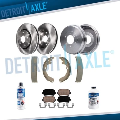 FWD Front Disc Rotors Brake Pads + Rear Drums Shoes for 03-08 Toyota Matrix Vibe - Image 1 of 4