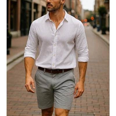 Men's Gray Chino Shorts by Jachs New York Summer Travel Casual Sz. 34 - Image 1 of 4