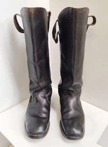 Botas de Bombero Antiguas Escasas Lge Suela de Cuero Cuerpo de Bomberos Militar Civil -AF - Imagen 1 de 16