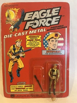 1981 Mego Eagle Force Stryker Die-cast Metal Poseable Action Figure Sealed 80’s - Image 1 of 4