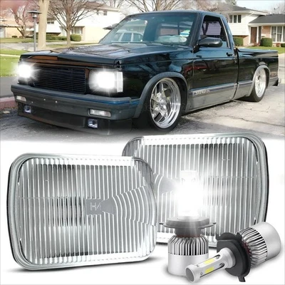 For Chevy S10 1982-1993 Pickup Monte Carlo Pair 7x6" 5X7" LED Headlights Hi-Lo - Image 1 of 4