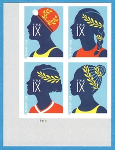 Scott #5671c, MNH, Imperforate (NDC), Plate Block of 4, Title IX (2022) - Picture 1 of 2
