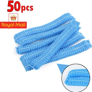 100 Disposable Caps Hair Net Food Catering Kitchen Mob Non Woven Workwear Hat UK - Picture 1 of 31