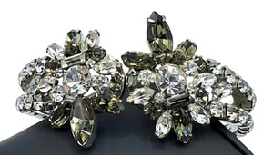 Bracciale Vintage Hobe Strass Morsetto Bracciale Grigio Chiaro Firmato Costume Gioielli - Foto 1 di 5