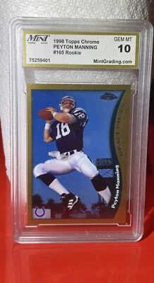 1998 Topps Chrome  #165 Peyton Manning Rookie Mint 10 Perfect Condition - Image 1 of 4