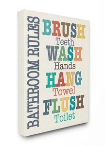 The Stupell Home Decor Collection Colorful Bathroom Rules Typog Art, 30" x 40... - Picture 1 of 5