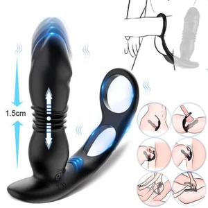 Thrusting Anal Butt Plug Dildo Vibrator Prostate Massager Sex Toys for Men Women - Picture 1 of 26