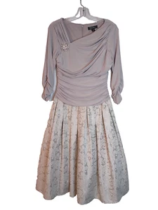 S.L Fashions Size 8 Gray Evening Dress - Picture 1 of 11