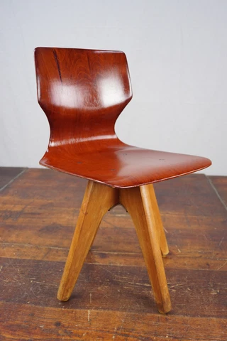 Dining Room Chair Child's School Pagholz Children's Vintage 60er Wood Retro 70er Cover