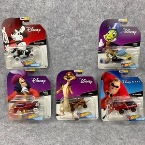 Hot Wheels Disney Character Cars Series 6 (Set of 5) Willie Jiminy Hook Timon - Picture 1 of 7