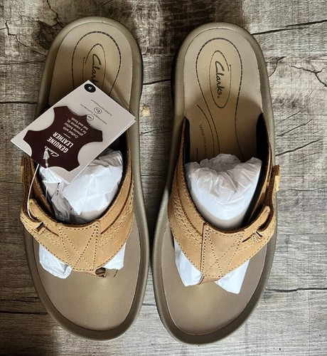Sandalo uomo Clarks cintura Wesley 261769827120 pelle marrone deserto taglia 13