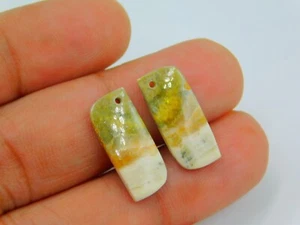 DIY Natural Bumble Bee Gemstone Top Front To Back Drilled Cabochon Beads 20x10MM - Picture 1 of 6