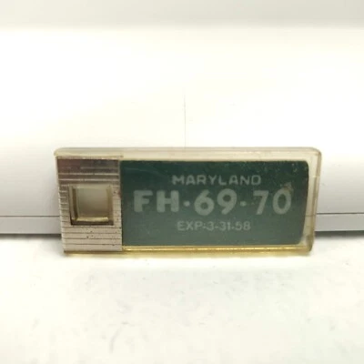 RARE VTG Disabled Veterans Mini License Plate Key Chain Ring Tag MARYLAND 1958 - Image 1 of 2