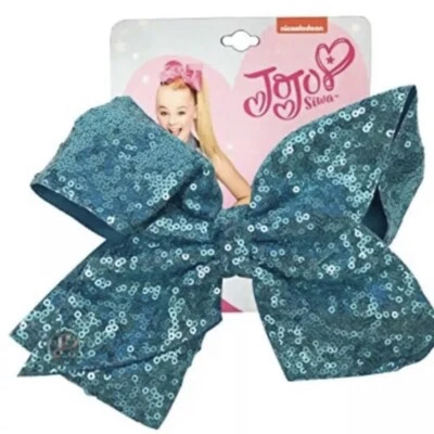Nuevo con etiquetas JoJo Siwa Turquesa Lentejuelas Grande Firma Pelo Lazo Alegría Baile, Desfile Nuevo Foto 1 de 3