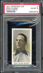 1911 M116 Sporting Life Fred Clarke Black Back Pittsburgh Pirates PSA 6 PWCC-S - Bild 1 von 2