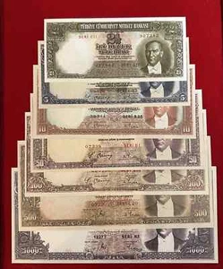 Turkey 2. Emission RARE 2½-5-10-50-100-500-1.000 Lira 1937 UNC (ATATURK) "COPY" - Picture 1 of 16