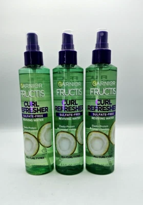 3 Pack Garnier Fructis Curl Refresher Reviving Water Sulfate-Free 8.5 Oz Ea. - Image 1 of 2
