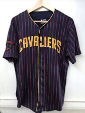 UNK Cleveland Cavaliers Baseball Jersey Men’s Blue Red Pinstripe Size Large L