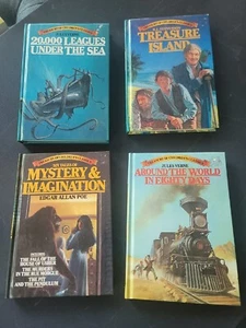 Treasury Of Childrens Classics 4 Book Lot Treasure Island 20000 Leagues J Verne - Picture 1 of 8
