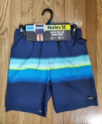 Hurley Youth Pull-On Swim Shorts Size 10/12 Navy UPF 50+ Stretch 🌊 New - Image 1 of 4