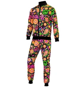Unisex - Neon Peace & Love Hippie Track Suit XL - Picture 1 of 5