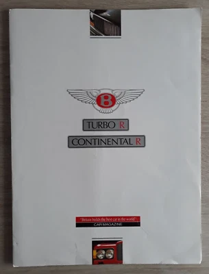 Bentley Turbo R & Continental R Brochure 1991 - Large Format - Image 1 of 4