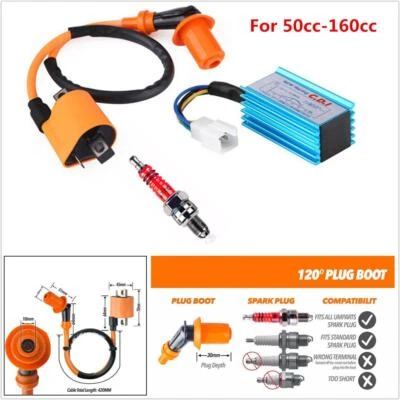 Racing CDI 5 pines + bobina de encendido + bujía para 50-160cc 4 tiempos ATV scooter Foto 1 de 4