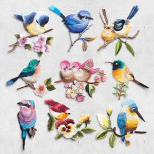 Bird Embroidery Iron On Patches Sew on Badge Applique Clothes Coat Patches Decor - Picture 1 of 26