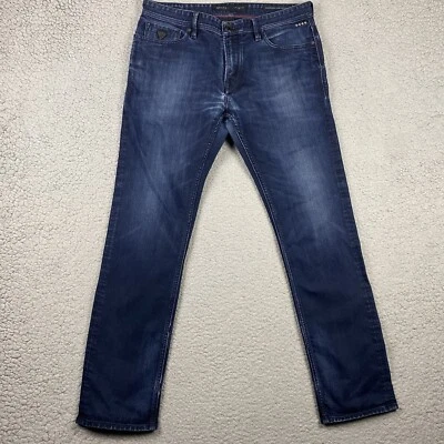 Jeans GUESS para hombre 36x33 Robertson ajustados cónicos lavado oscuro DESTRUIDOS DESGASTADOS * Foto 1 de 4