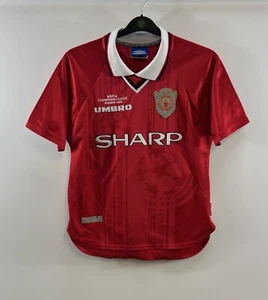 Manchester United CL Winners Home Football Shirt 1997/00 Adults Small Umbro B116 - Picture 1 of 5