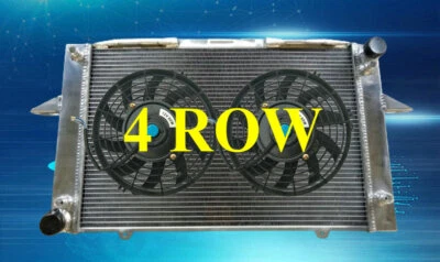 4 ROW Aluminum radiator+FAN for Volvo 850 2.3L 2.4L 1992-1997 93 twin oil cooler - Photo 1/4