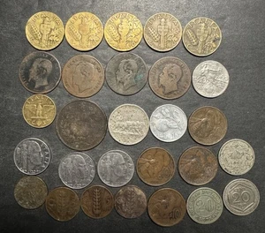 Italy Instant Coin Collection Lot of 28 Early Coins 1800’s WW1 WW2 World Foreign - Picture 1 of 10
