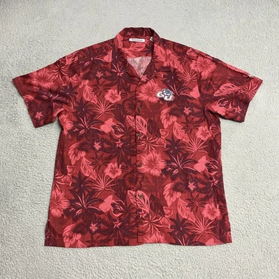 Gonzaga Bulldogs Shirt Mens Large Red Hawaiian NCAA Basketball Tommy Bahama Silk - Image 1 of 4