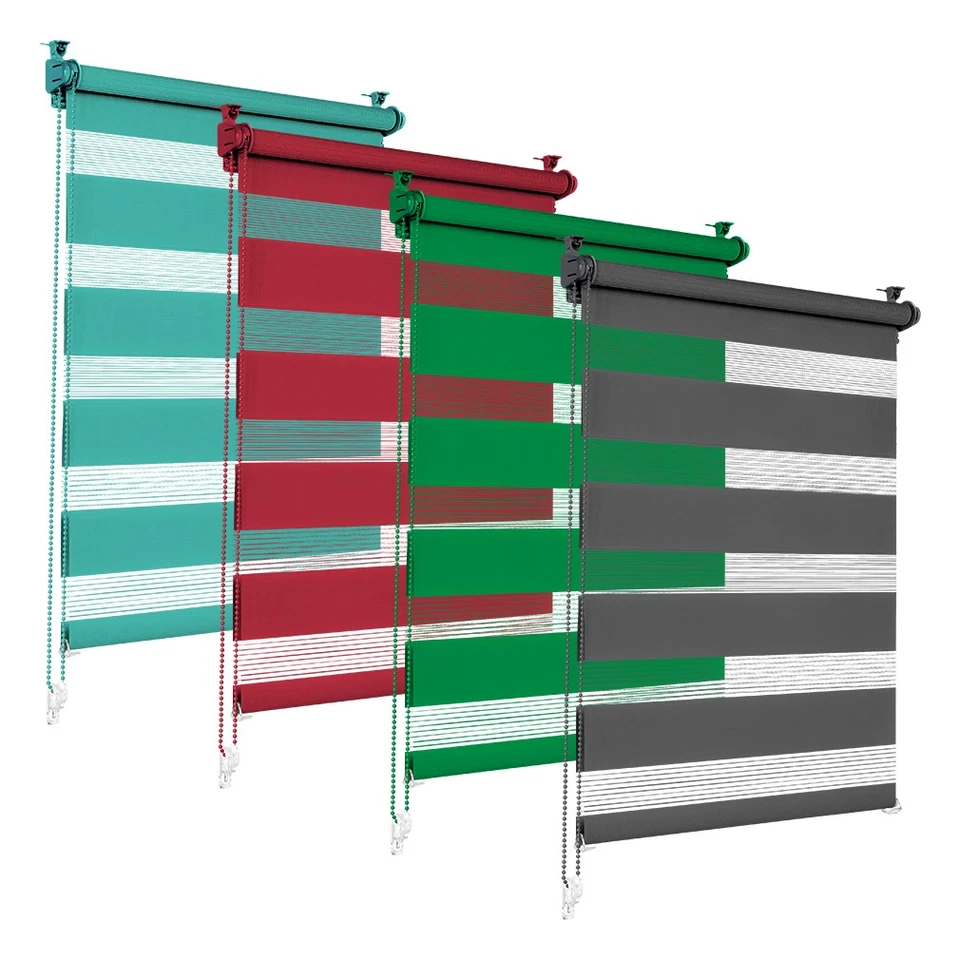 Doppelrollo Duo-rollo Sonnenschutzrollo Klemmfix Rollo für Fenster Tür Seitenzug - Bild 1 von 1