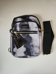 Kedzie Crosstown Crossbody Shoulder Sling Zip Bag Gray Tie Dye Removable Strap - Picture 1 of 3