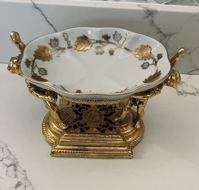 Jabonera con querubín de porcelana estilo vintage Hollywood Regency Foto 1 de 4