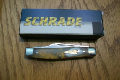 НОВЫЙ ИЗ СТАРЫХ ЗАПАСОВ КАРМАННЫЙ НОЖ SCHRADE С РОГОМ БУЙВОЛА СТОКМАНА. - Изображение 1 из 4