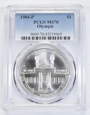 MS70 1984-P LA Olympics Commemorative Silver Dollar PCGS *8214 - Image 1 of 4