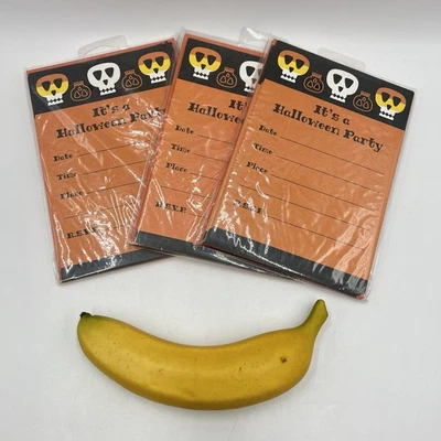 Hallmark Halloween Skulls Party Invitations 3 Packs 30 Cards New With Envelopes - Image 1 of 4