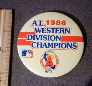 California Angels 1986 A.L. Western Division Champions Baseball Button Pinback - Bild 1 von 2